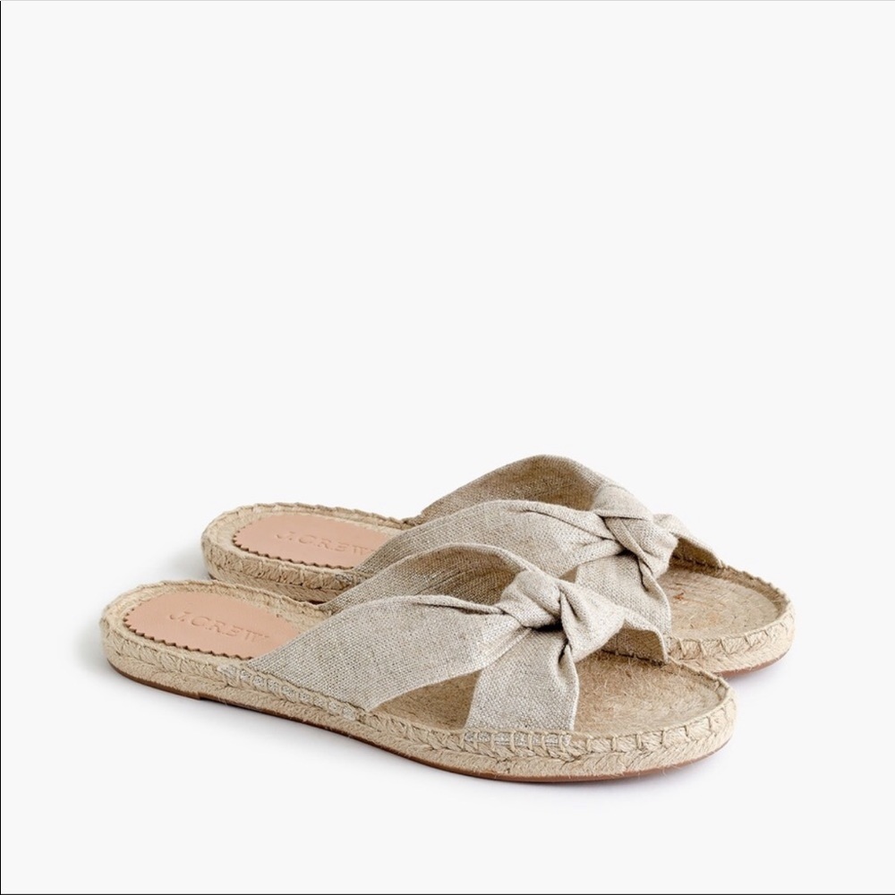 JCREW knotted espadrille slides